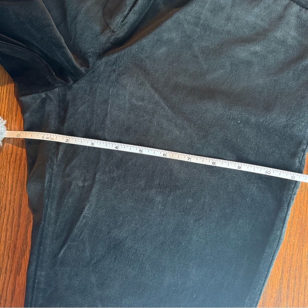 The Limited Drew Fit Women's Black Velvet and Leather Trousers Size 8 - Picture 8 of 8